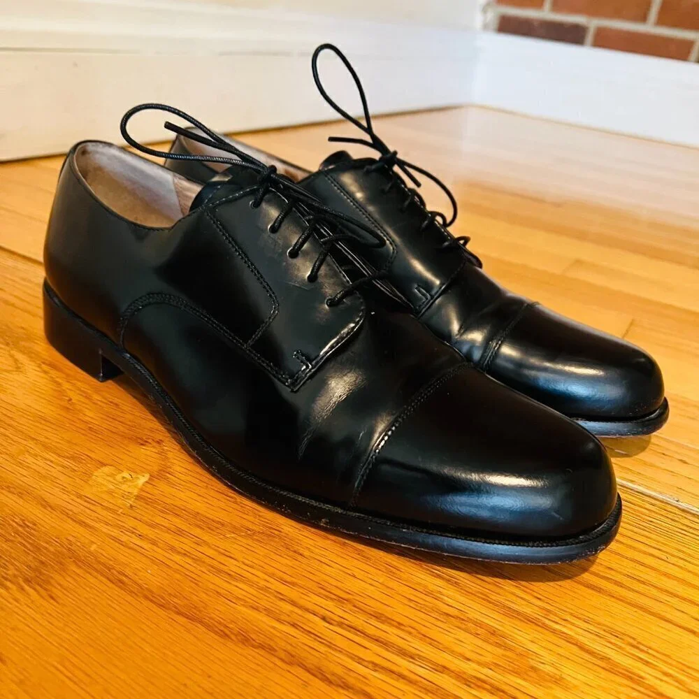 Bostonian Classics First Flex #20390 Black Oxford Leather Dress Shoes Size 12 M